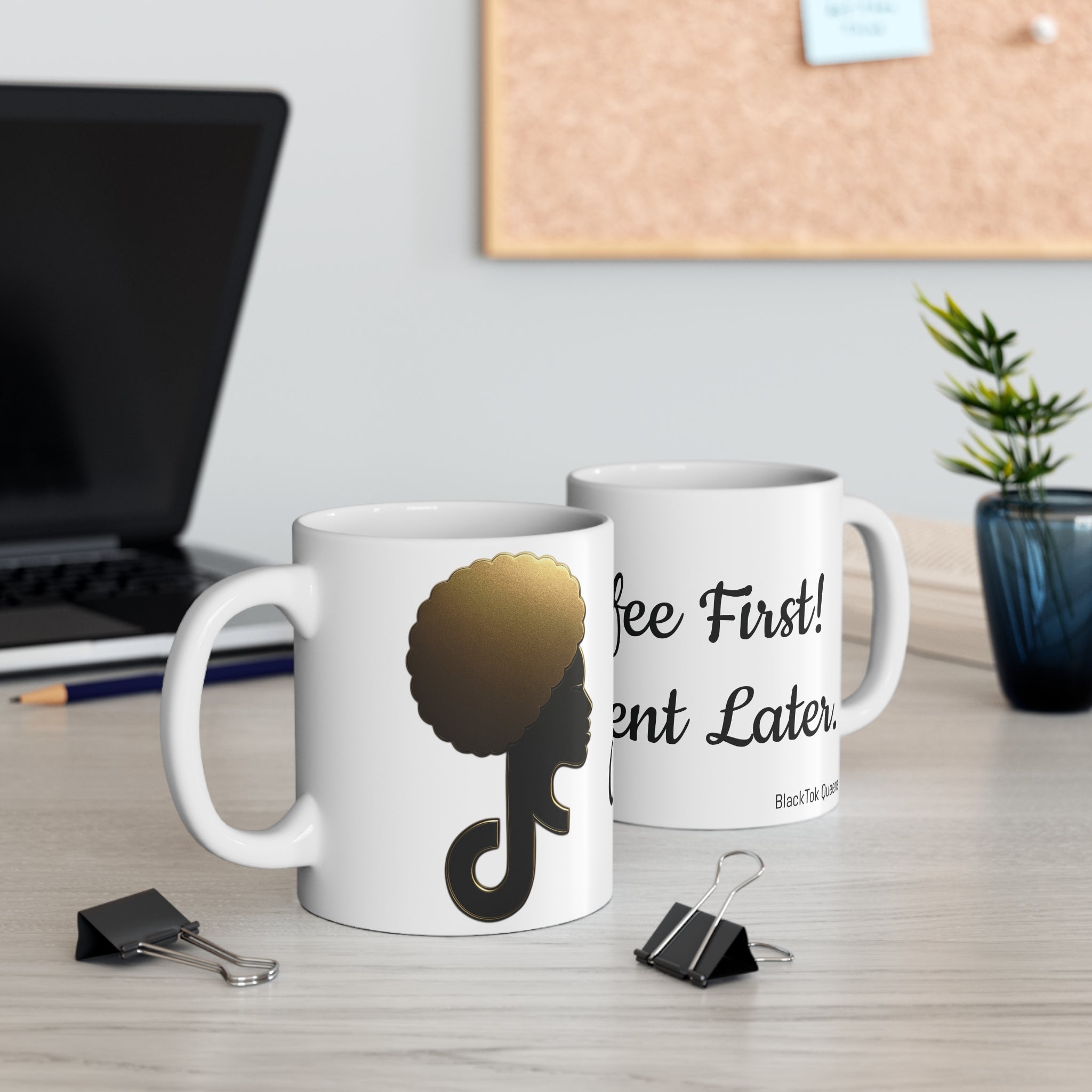 Coffee First, Contentment Later 11 oz. Mug (white)